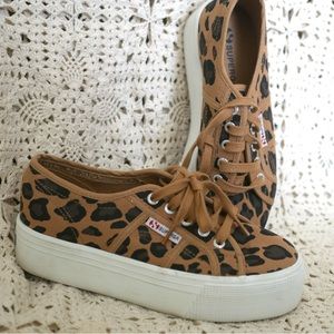 Superga Leopard Print Platform Sneakers